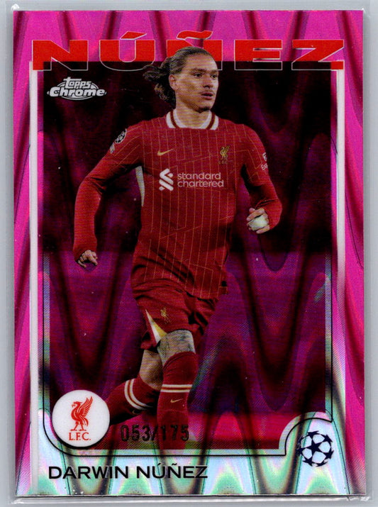 Darwin Nuñez (Liverpool) Neon Pink RayWave Refractor /175 Topps Chrome UCC 24-25