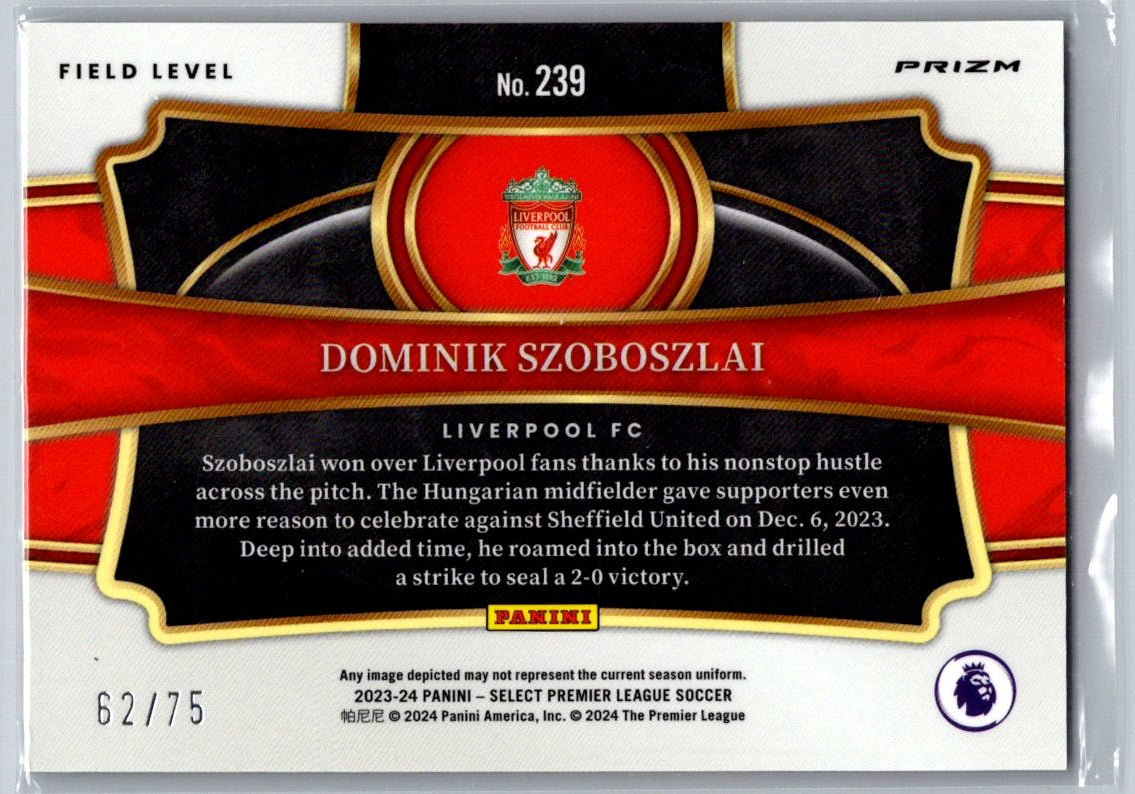 Dominik Szoboszlai (Liverpool) Field Level Orange /75 Panini Select Premier League 23-24