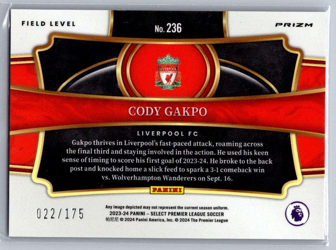 Cody Gakpo (Liverpool) Field Level Camo /175 Panini Select Premier League 23-24