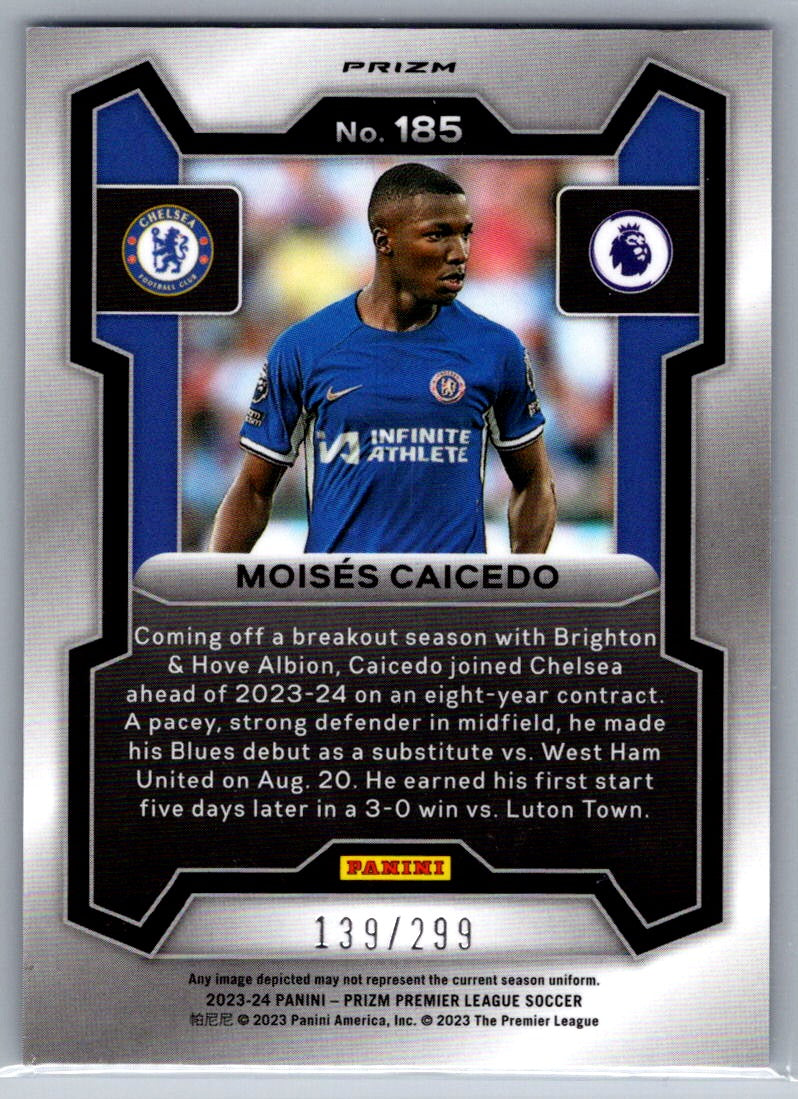 Moises Caicedo (Chelsea) Blue Prizm /299 Panini Prizm Premier League 23-24
