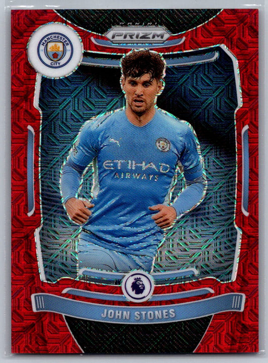 John Stones (Manchester City) Red Mojo Prizm /159 Panini Prizm Premier League 21-22