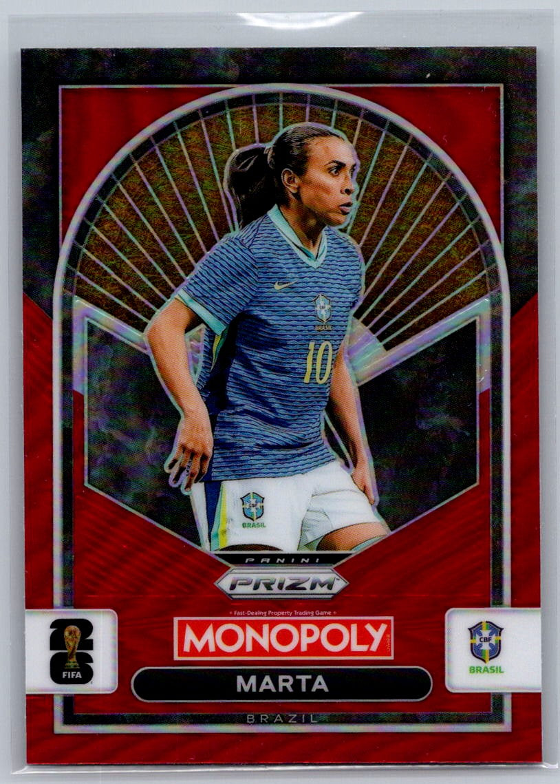 Marta (Brazil) Red Prizm Panini Prizm Monopoly FIFA World Cup 2026