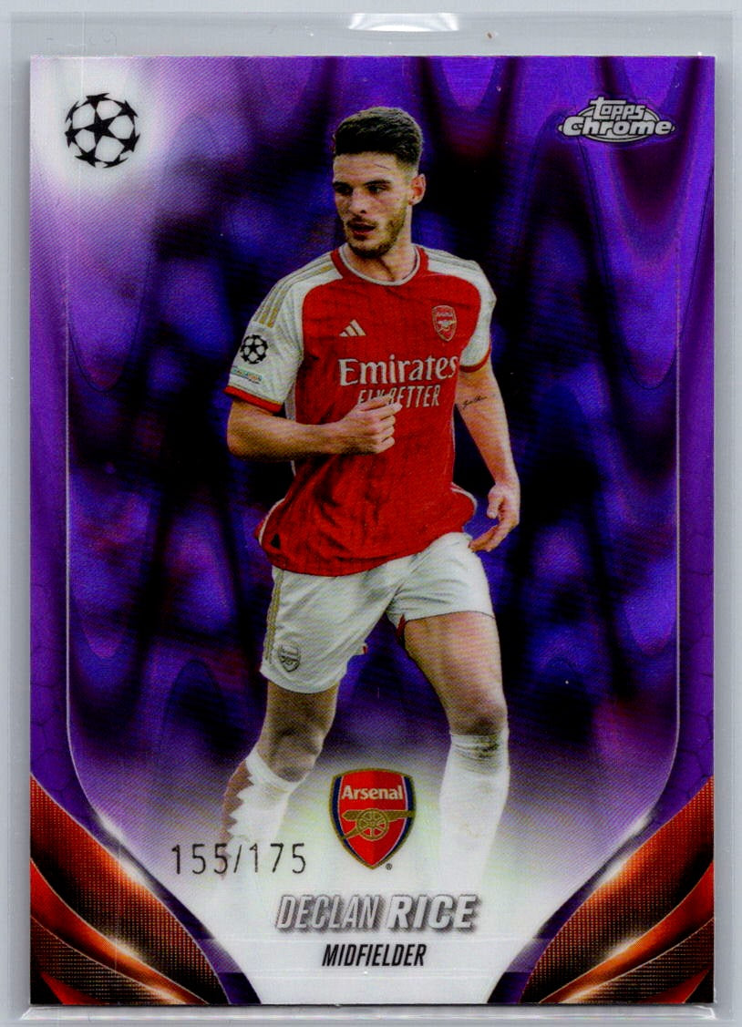 Declan Rice (Arsenal) Purple RayWave Refractor /175 Topps Chrome UCC 2023-24