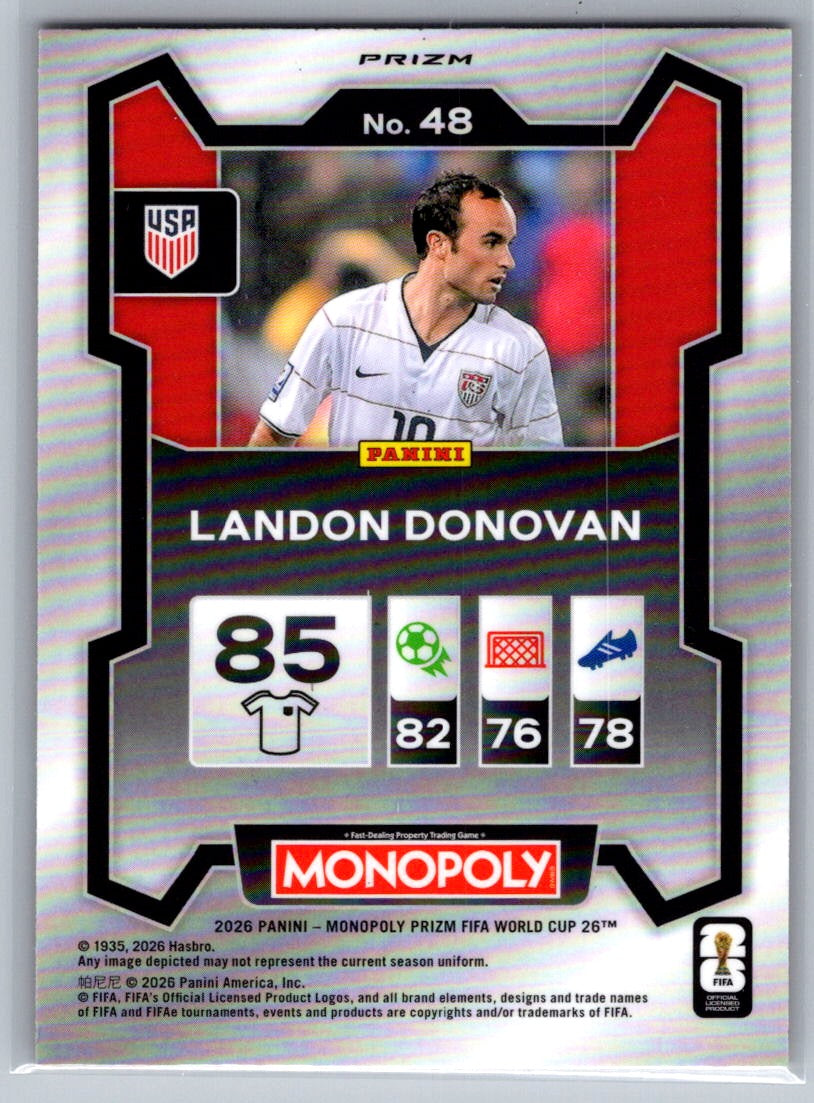 Landon Donovan (USA) Orange & Gold Classic Icons Panini Prizm Monopoly FIFA World Cup 2026