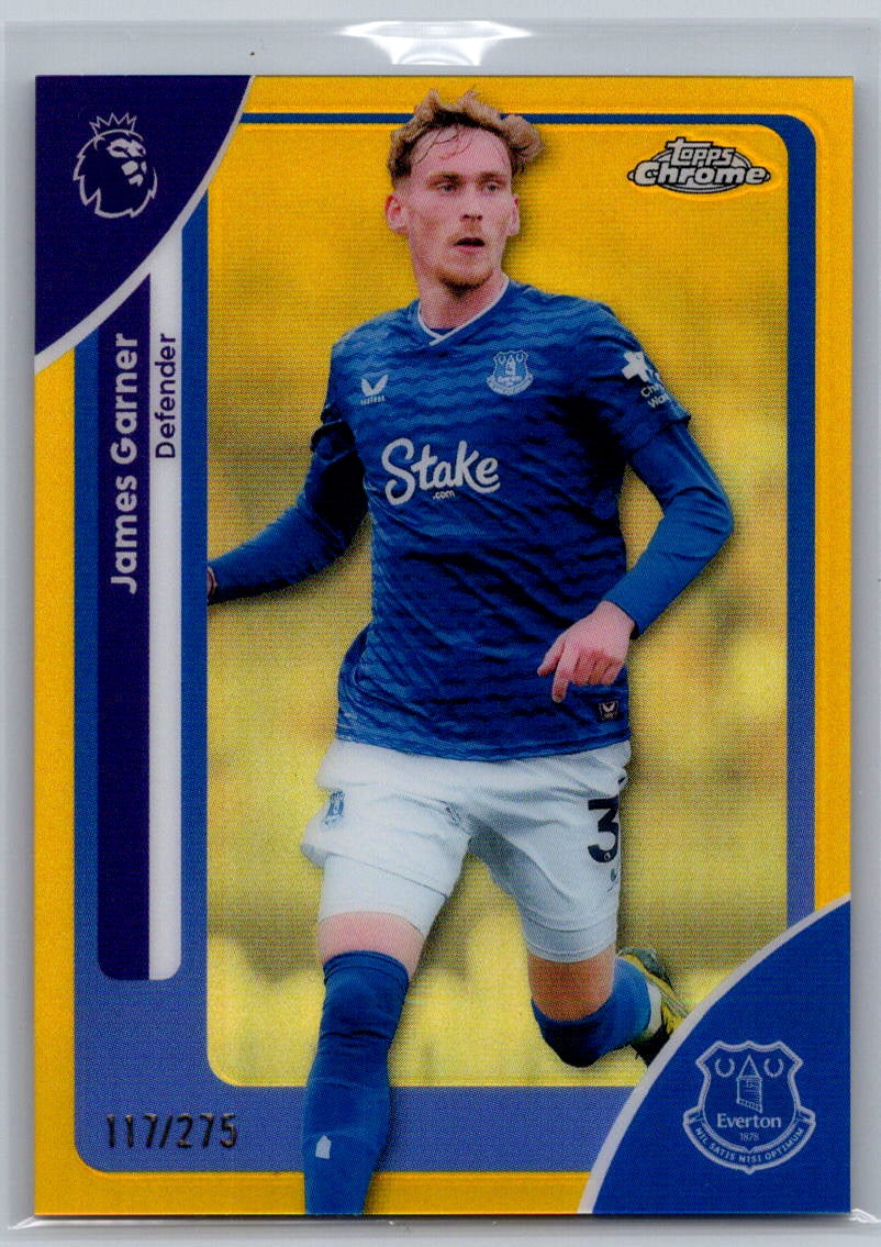 James Garner (Everton) Yellow Refractor /275 Topps Chrome Premier League 2025-26