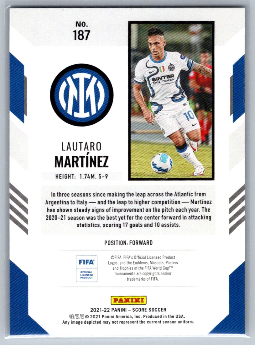 Lautaro Martinez (Inter Milan) Purple Lava /15 SP Panini Score FIFA Soccer 2021-22