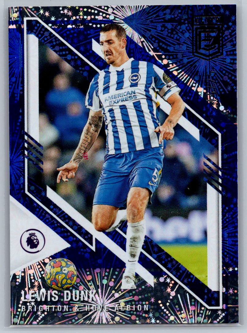 Lewis Dunk (Brighton & Hove Albion) Fireworks Blue /25 Panini Donruss Elite Premier League 2021-22
