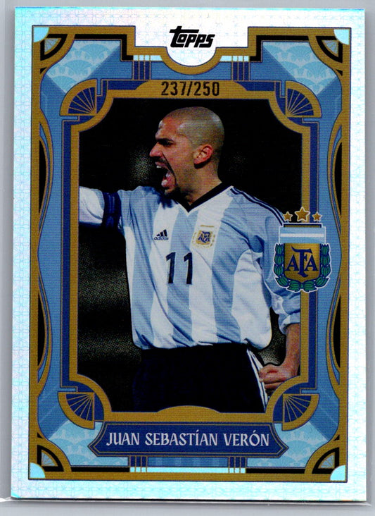 Juan Sebastian Veron (Argentina) Sky Blue /250 Topps Argentina Team Set 2024-25