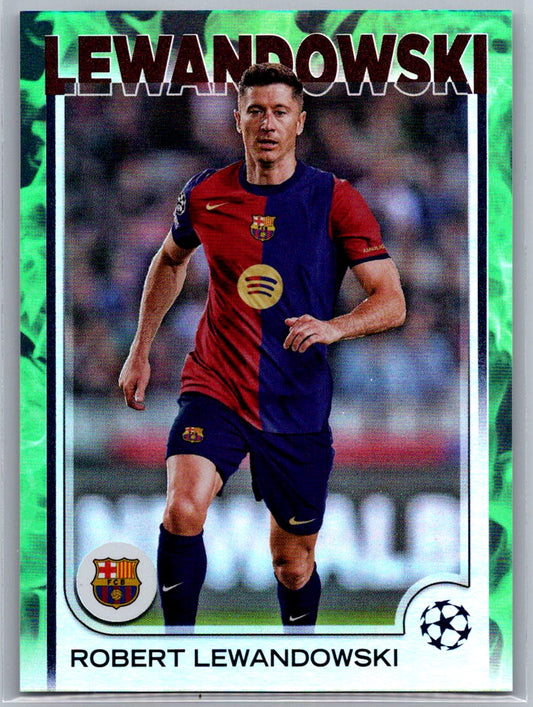 Robert Lewandowski (Barcelona) Green Inferno /99 Topps UCC Flagship 2024-25