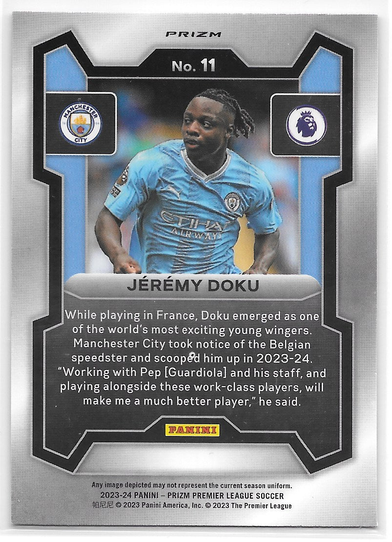 Jeremy Doku (Manchester City) Pink Mosaic Panini Prizm Premier League 23-24