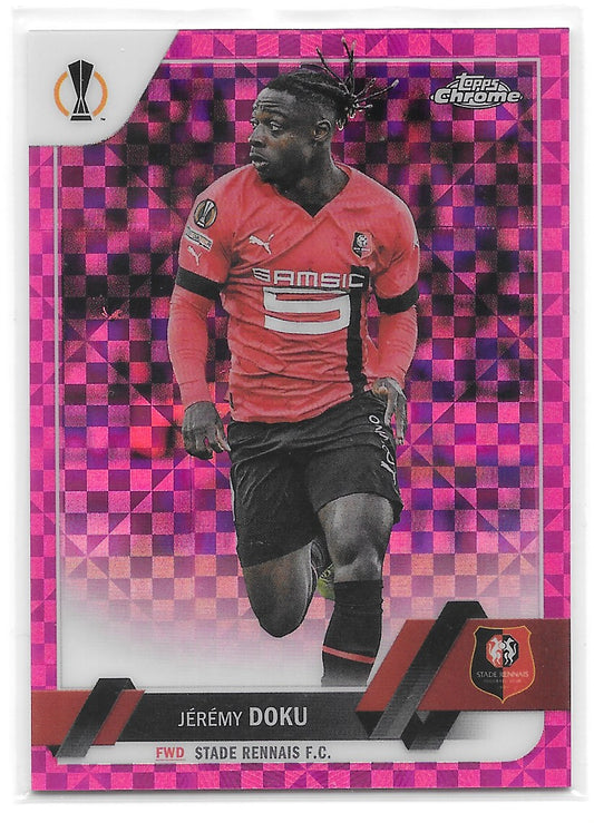 Jeremy Doku (Stade Rennais) Pink X-Fractor /250 Topps Chrome UCC 22-23