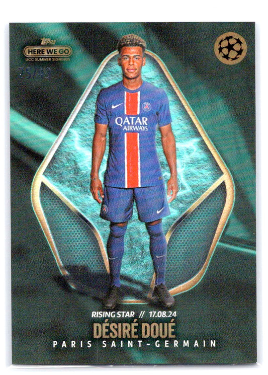 Desire Doue (PSG) Rising Star /49 Topps UCC Summer Signings Here We Go 24-25
