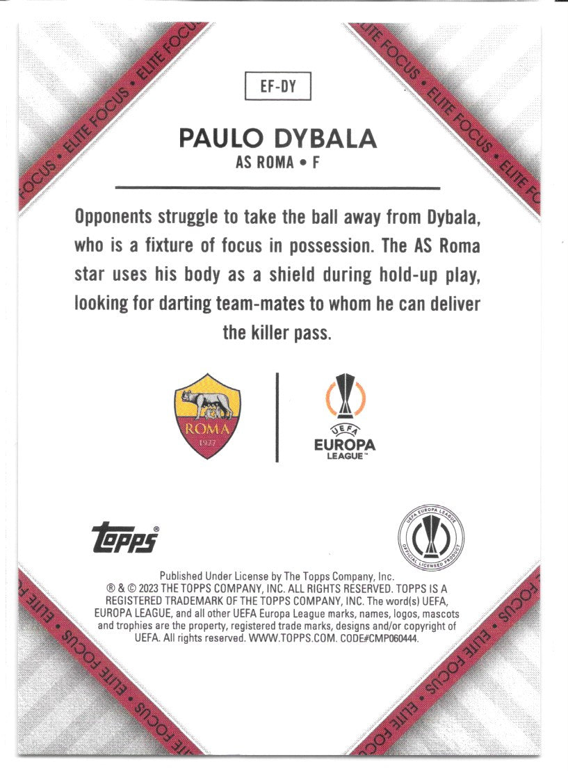 Paulo Dybala (AS Roma) Elite Focus Topps SuperStars 22/23