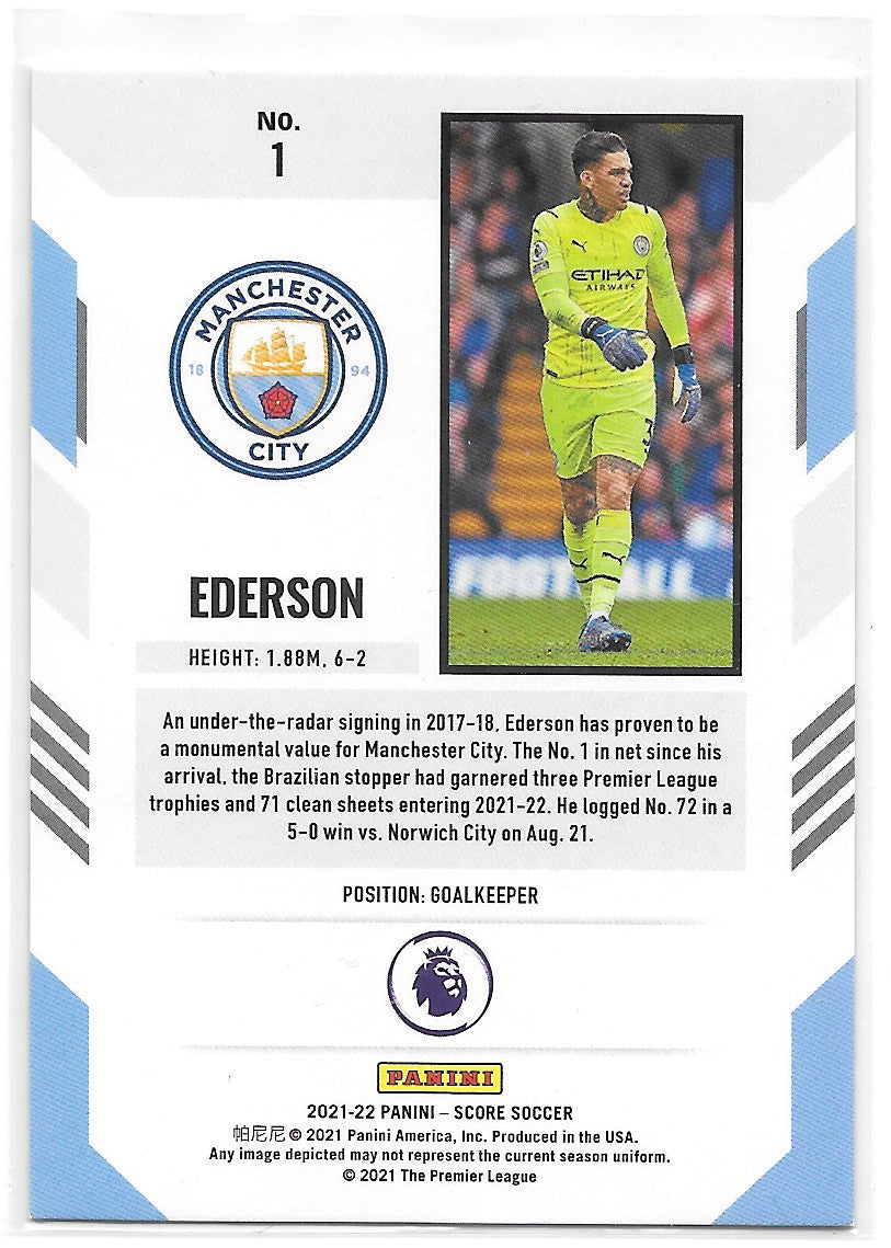 Ederson (Manchester City) Blue Laser /49 Panini Score Premier League 21-22