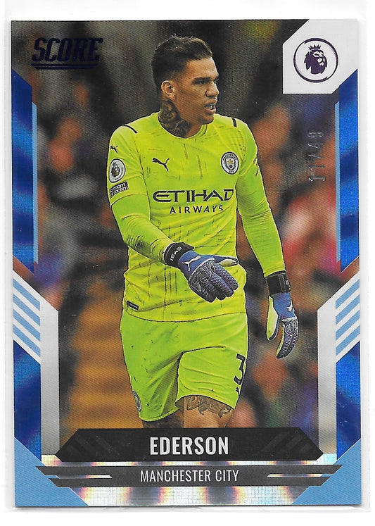 Ederson (Manchester City) Blue Laser /49 Panini Score Premier League 21-22