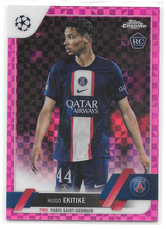 Hugo Ekitike (PSG) Pink X-Fractor /250 RC Topps Chrome UCC 22-23