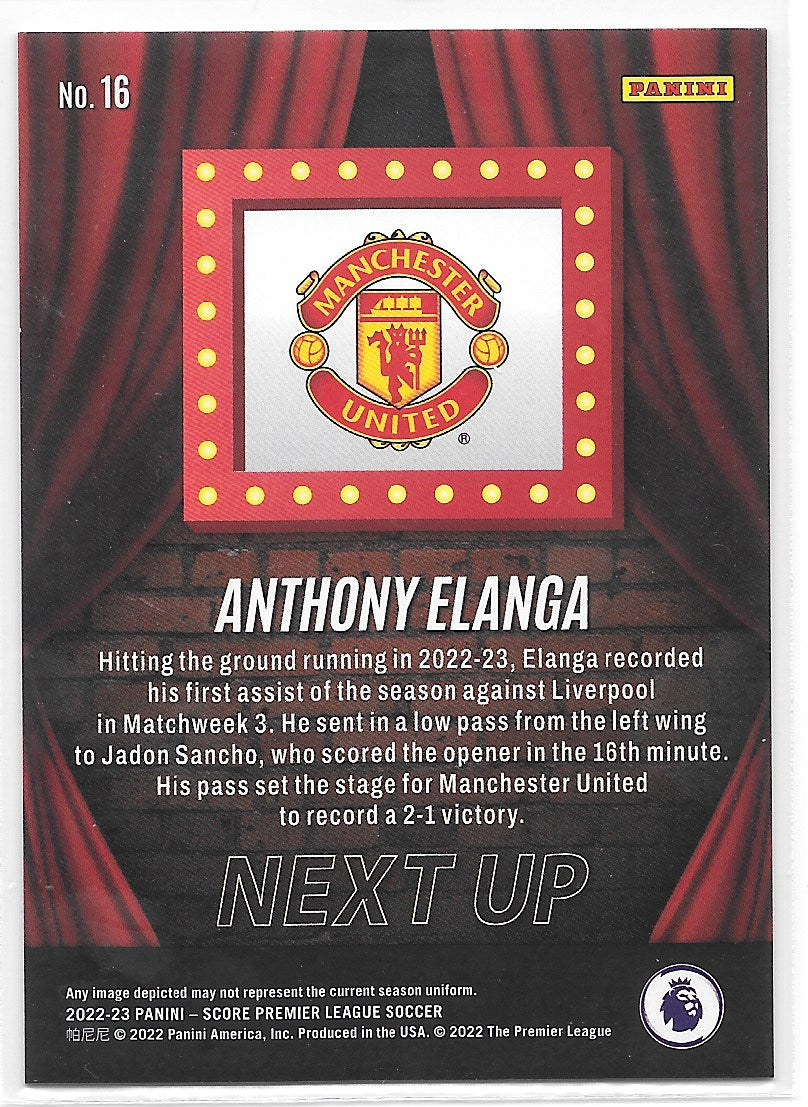 Anthony Elanga (Manchester United) Next Up Panini Score Premier League 22-23