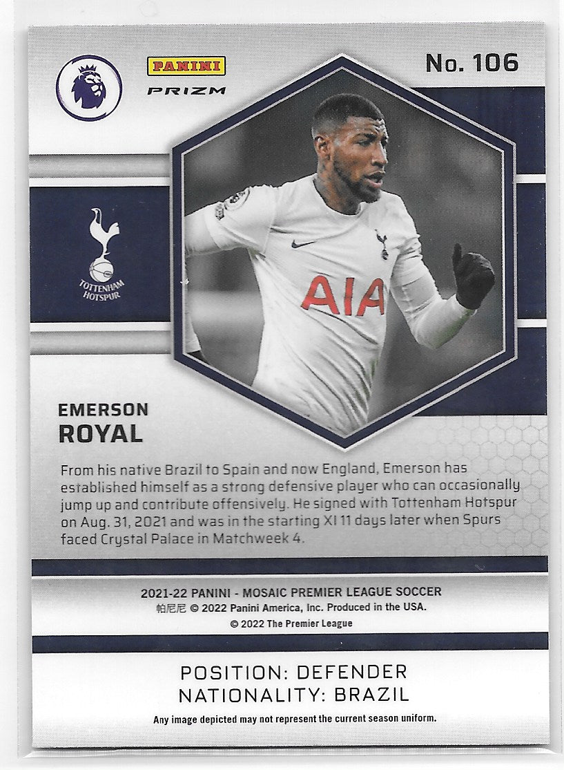 Emerson Royal (Tottenham Hotspur) Mosaic Red Panini Mosaic Premier League 21-22