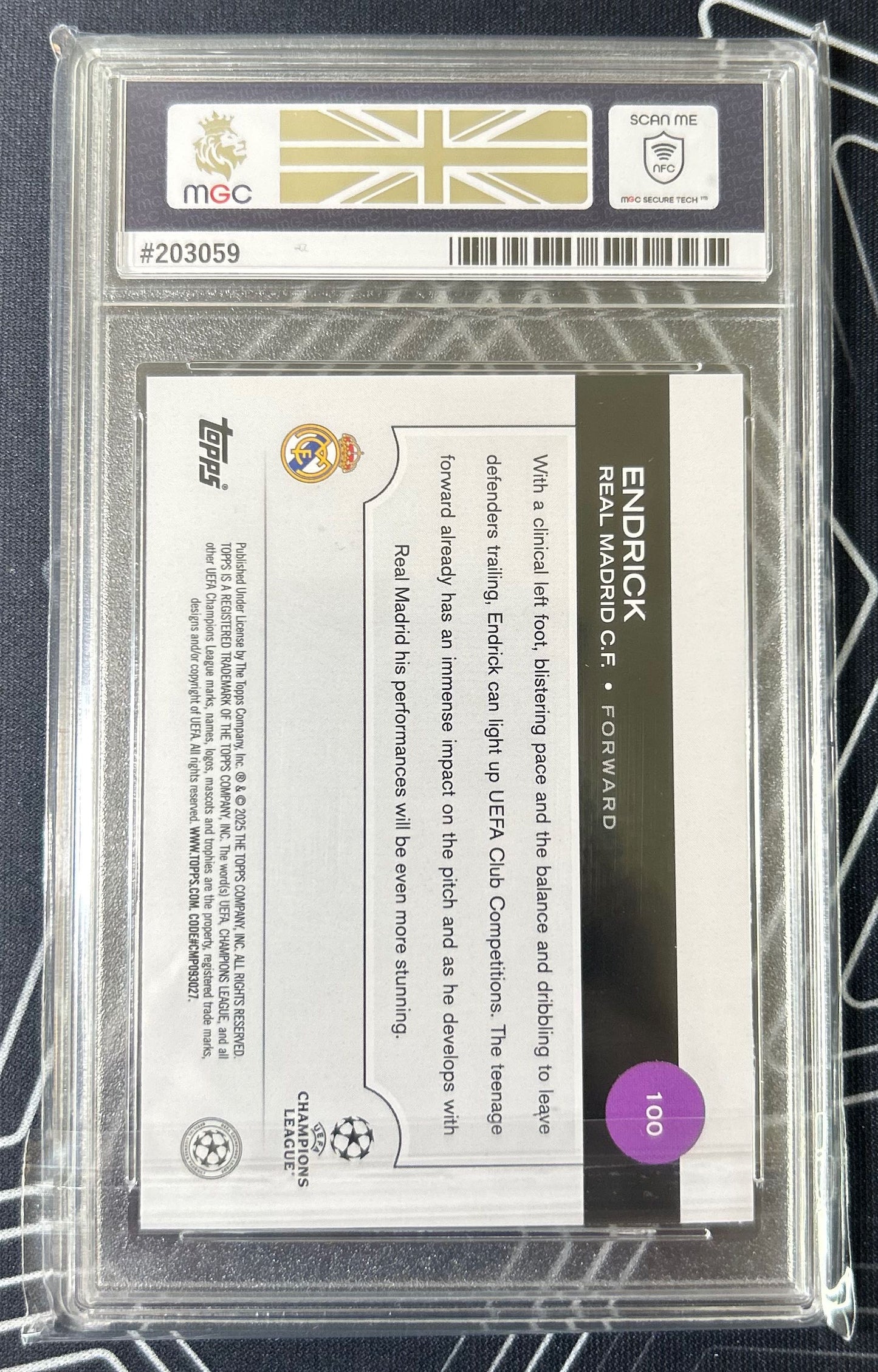 Endrick (Real Madrid) Rookie Card Topps UCC Flagship 24-25 MGC 9