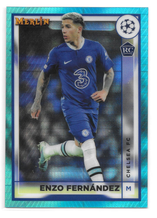 Enzo Fernandez (Chelsea FC) Aqua Prism Refractor Topps Merlin 22-23