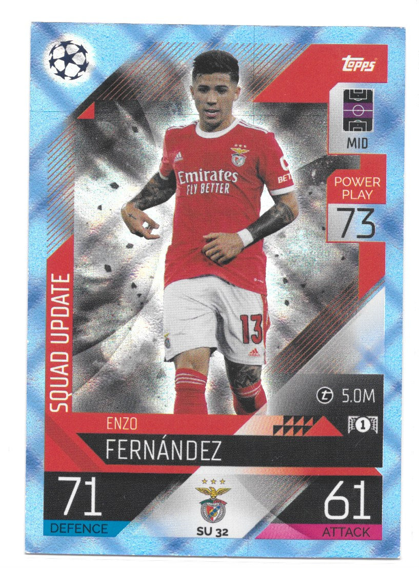 Enzo Fernandez (SL Benfica) Crystal Blue Squad Update Match Attax 2023