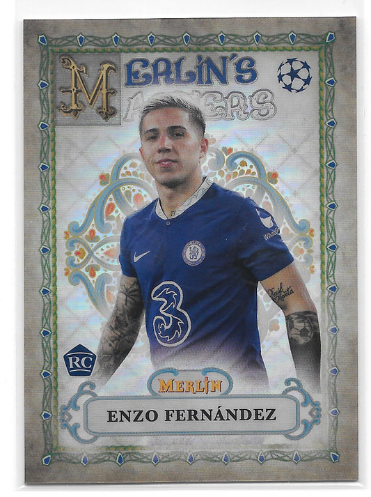 Enzo Fernandez (Chelsea FC) Merlin’s Masters RC Topps Merlin Chrome UCC 22-23