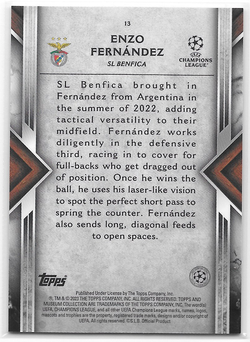 Enzo Fernandez (SL Benfica) Amethyst /99 RC Topps Museum Collection UEFA Champions League 22-23