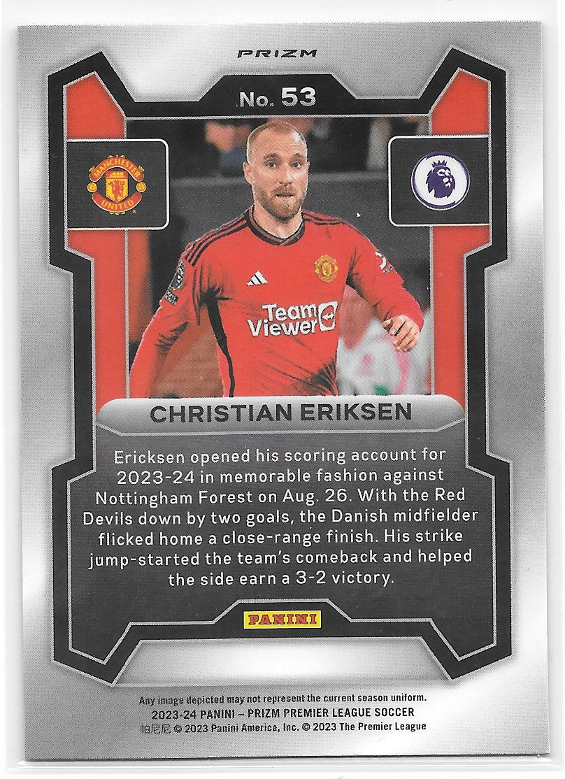 Christian Eriksen (Manchester United) Pink Mosaic Panini Prizm Premier League 23-24