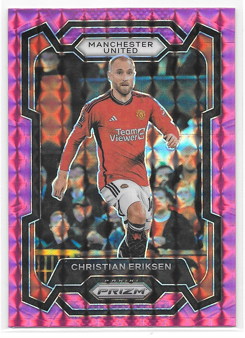 Christian Eriksen (Manchester United) Pink Mosaic Panini Prizm Premier League 23-24