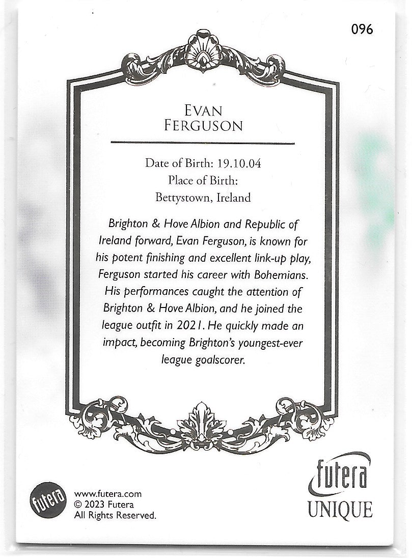 Evan Ferguson (Ireland) Next Futera Unique World Football 23-24