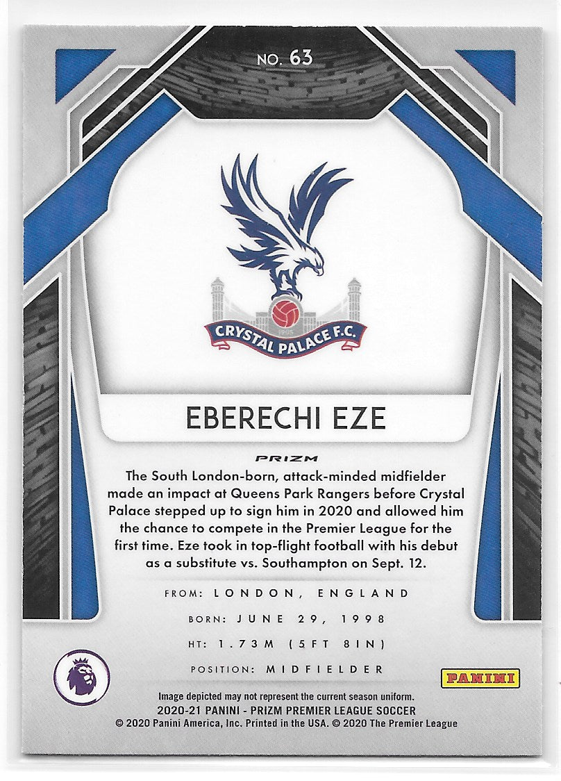 Eberechi Eze (Crystal Palace) Pink Ice RC Panini Prizm Premier League 20-21