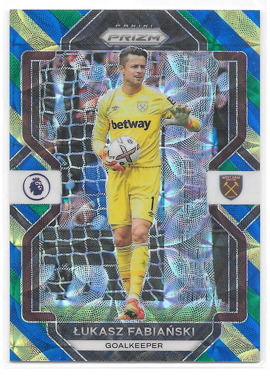 Lukasz Fabianski (West Ham United) Blue/Yellow/Green Choice Panini Prizm Premier League 22-23