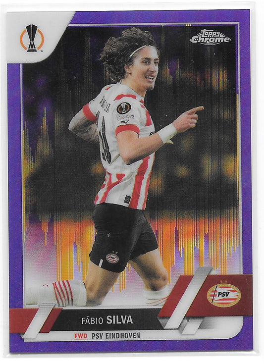 Fabio Silva (PSV Eindhoven) Purple & Gold Seismic Topps Chrome UCC 22-23