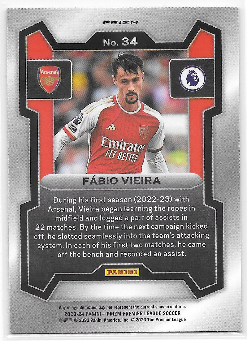 Fabio Vieira (Arsenal FC) Pink Mosaic Panini Prizm Premier League 23-24