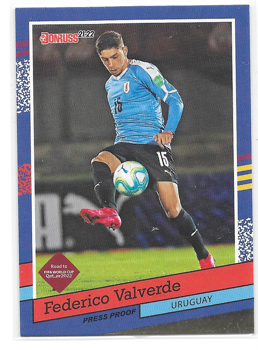 Federico Valverde (Uruguay) 1991 Donruss Tribute Press Proof Panini Donruss Road to Qatar 21-22