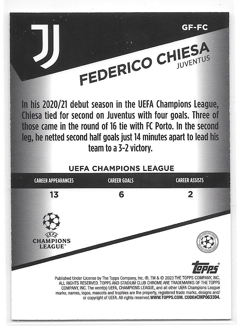 Federico Chiesa (Juventus) Goal Force Topps Stadium Club Chrome 22-23