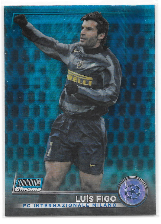 Luis Figo (FC Internazionale Milano) Blue Prism Refractor Topps Stadium Club Chrome 22-23