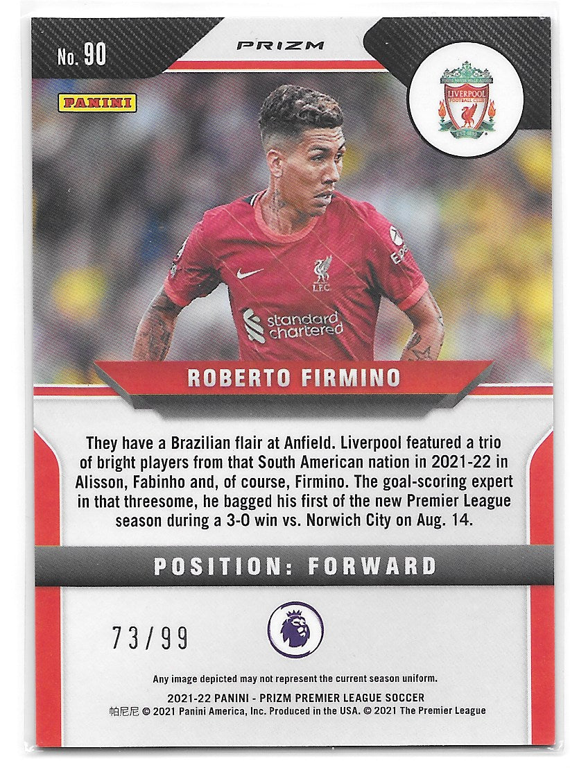 Roberto Firmino (Liverpool FC) Purple Prizm /99 Panini Prizm Premier League 21-22