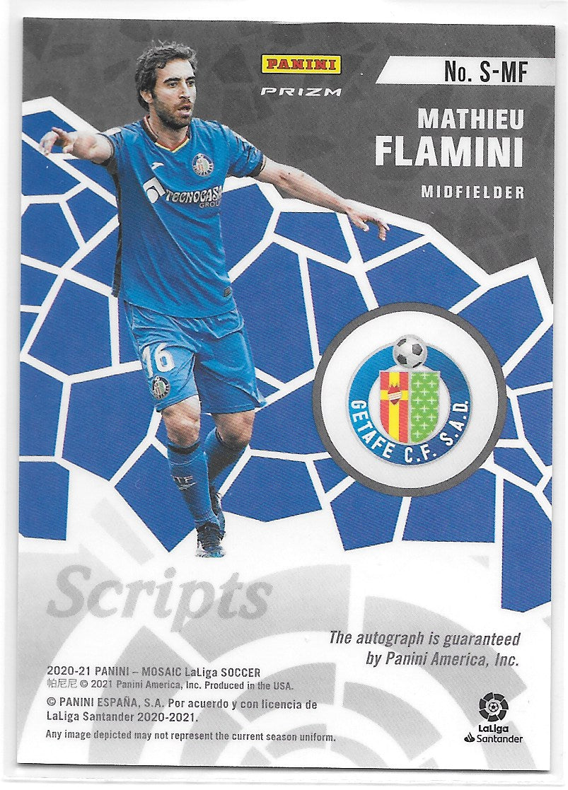 Mathieu Flamini (Getafe) Scripts Green Autograph Panini Mosaic La Liga 20-21