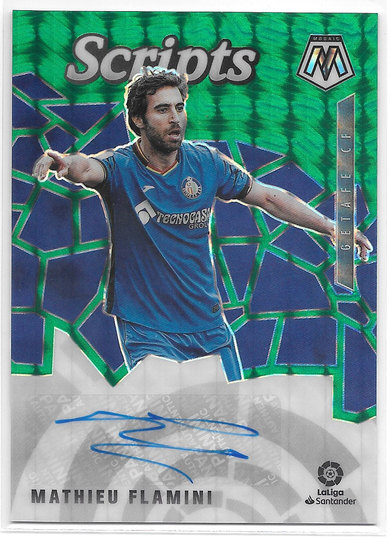 Mathieu Flamini (Getafe) Scripts Green Autograph Panini Mosaic La Liga 20-21