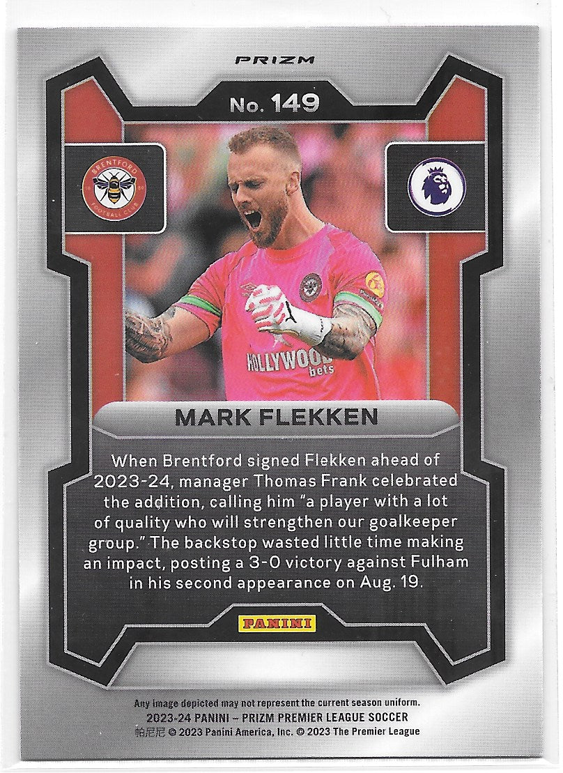 Mark Flekken (Brentford) Tiger Stripe Choice SP Panini Prizm Premier League 23-24