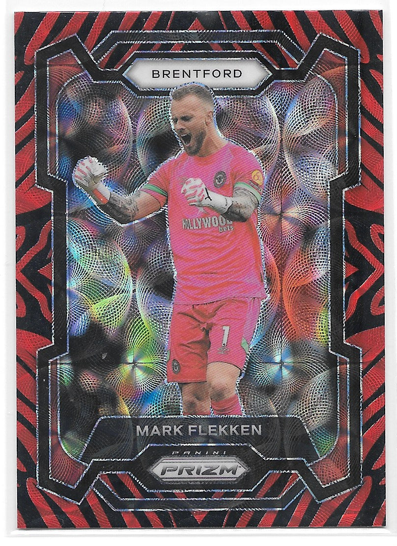 Mark Flekken (Brentford) Tiger Stripe Choice SP Panini Prizm Premier League 23-24