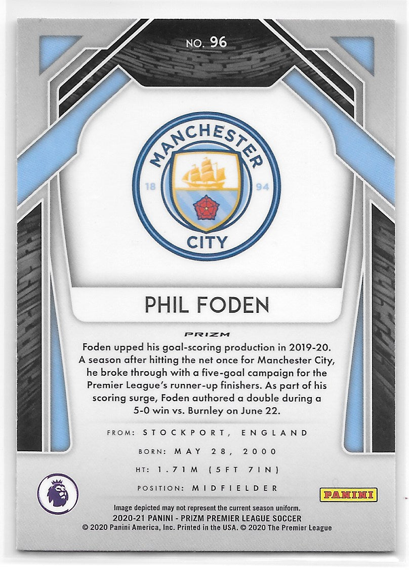 Phil Foden (Manchester City) Pink Ice Panini Prizm Premier League 20-21