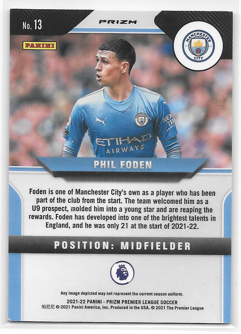 Phil Foden (Manchester City) Pink Ice Panini Prizm Premier League 21-22