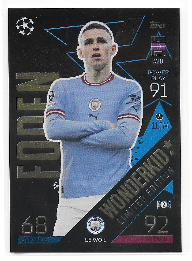 Phil Foden (Manchester City) Wonderkid Limited Edition Topps Match Attax 22-23