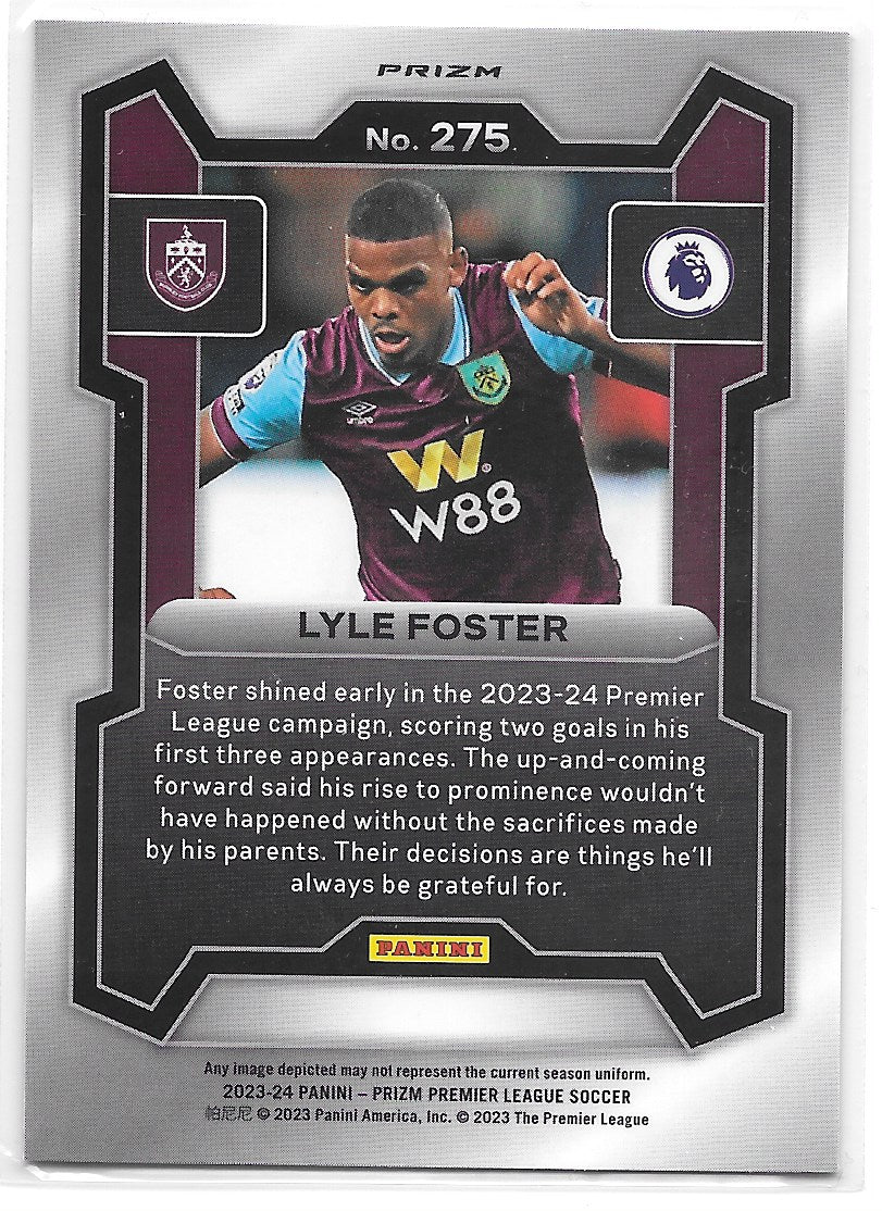 Lyle Foster (Burnley) Purple RC Panini Prizm Premier League 23-24