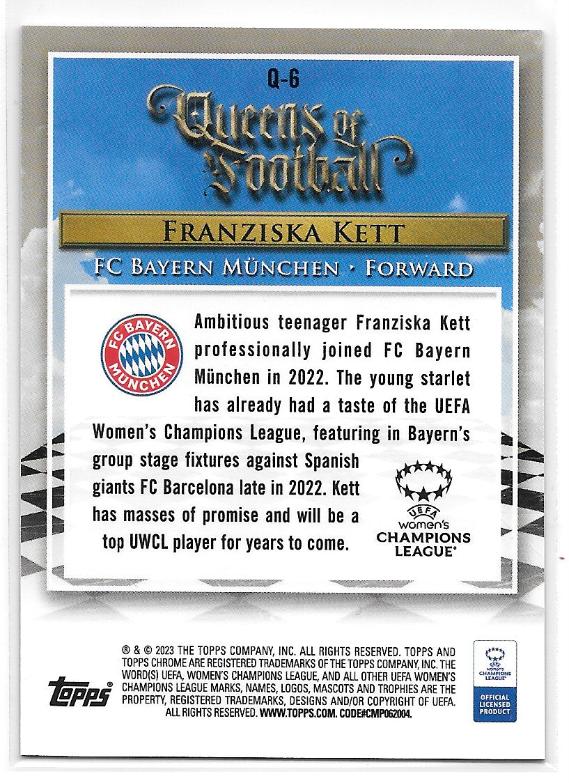 Franziska Kett (FC Bayern Munchen) Queens of Football Topps Chrome UEFA Women’s Champions League 22-23