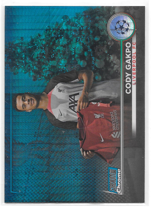 Cody Gakpo (Liverpool FC) Blue Prism Refractor Topps Stadium Club Chrome 22-23