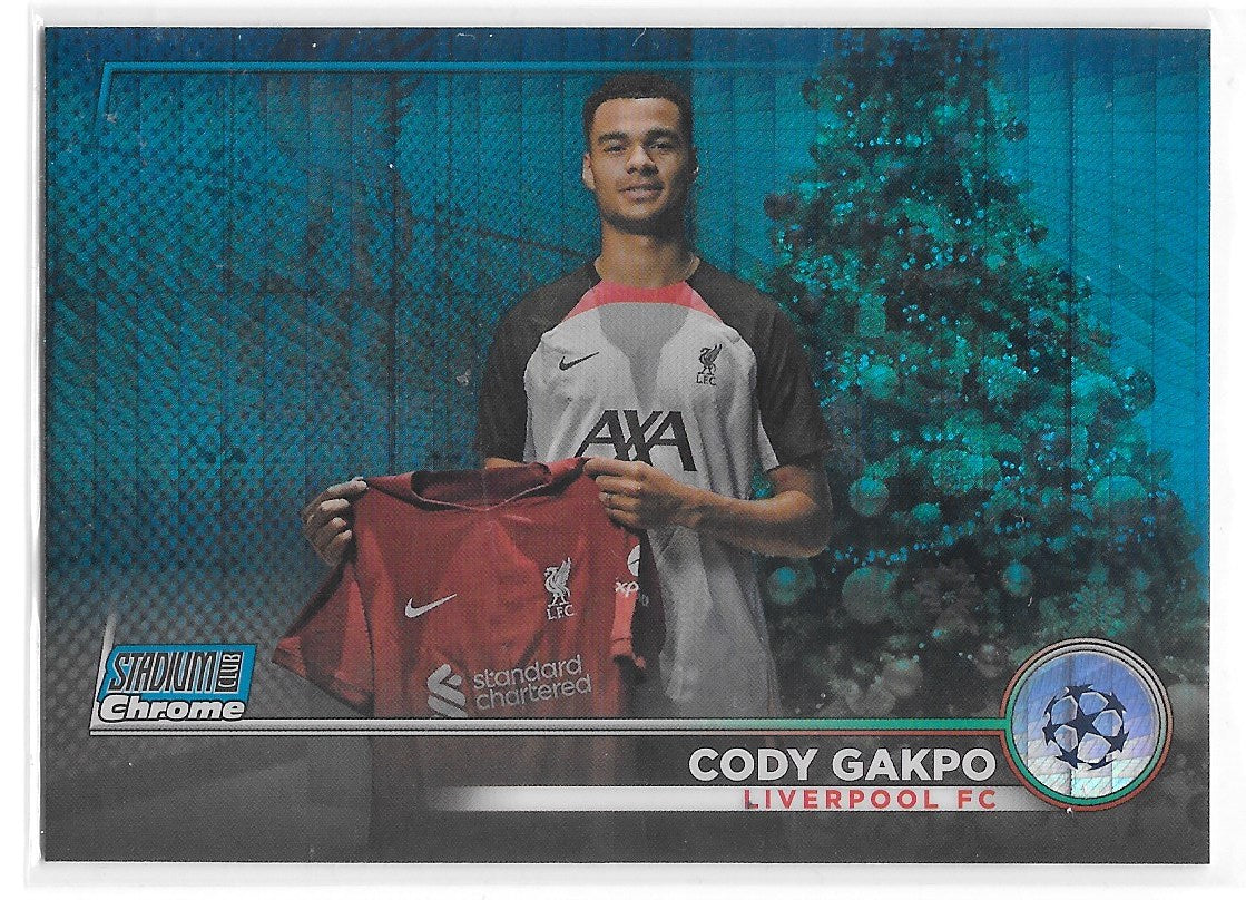 Cody Gakpo (Liverpool FC) Blue Prism Refractor Topps Stadium Club Chrome 22-23