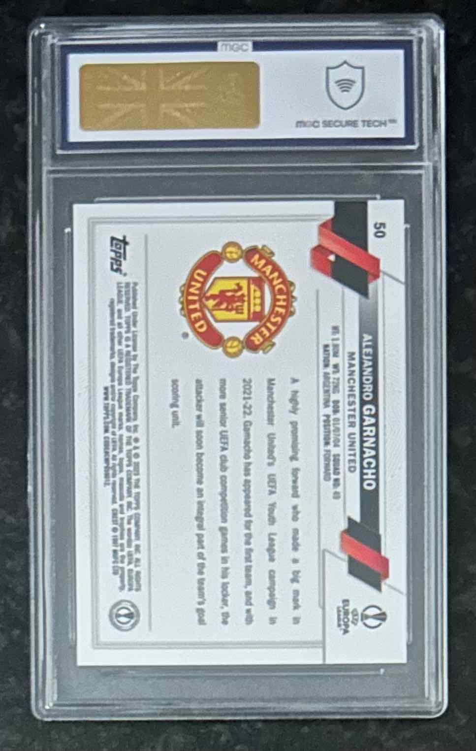 Alejandro Garnacho (Manchester United) 1st Edition Rookie Card Topps UCC Flagship 22-23 MGC 10